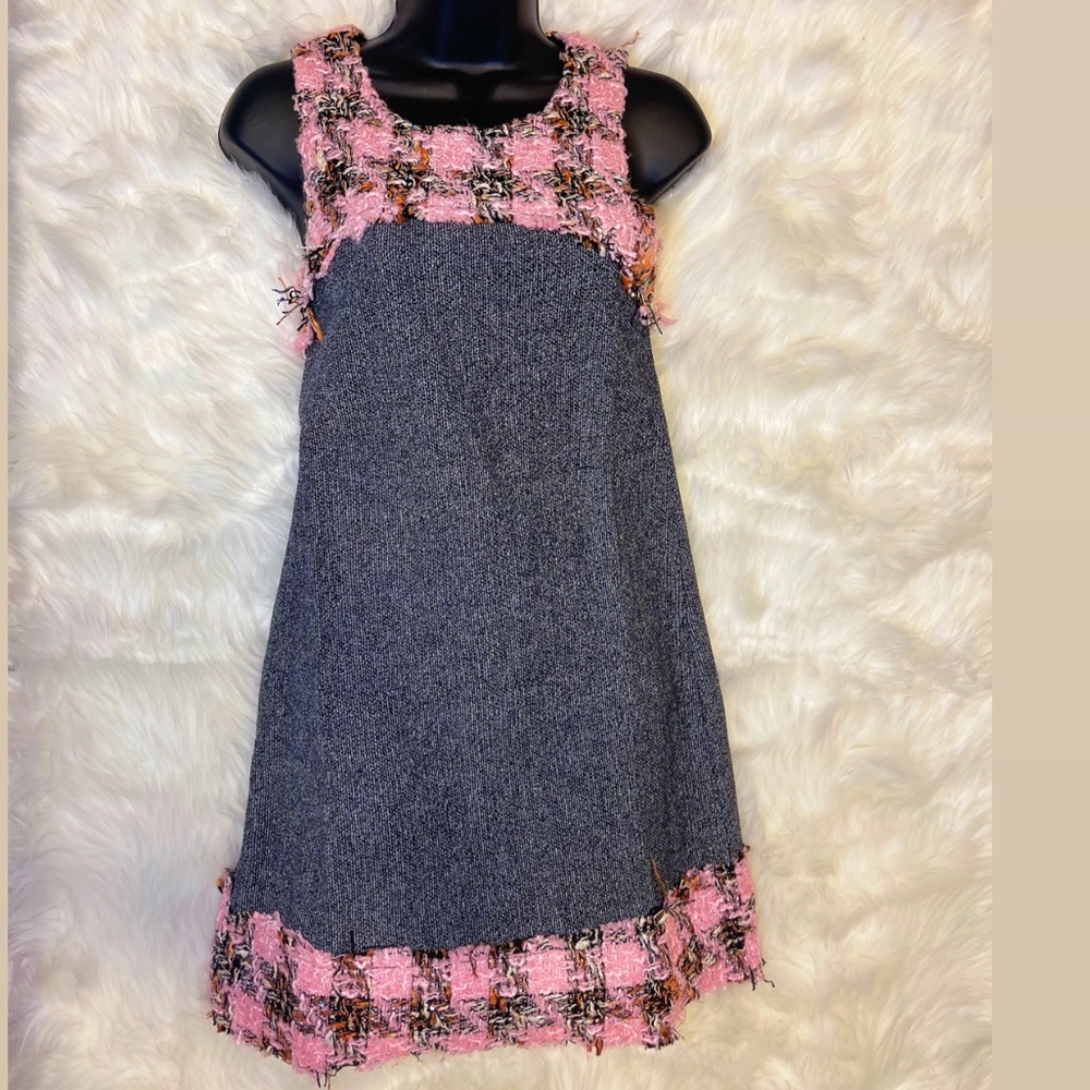Hot & Delicious Classy Pink & Black Tweed Dress👗✨